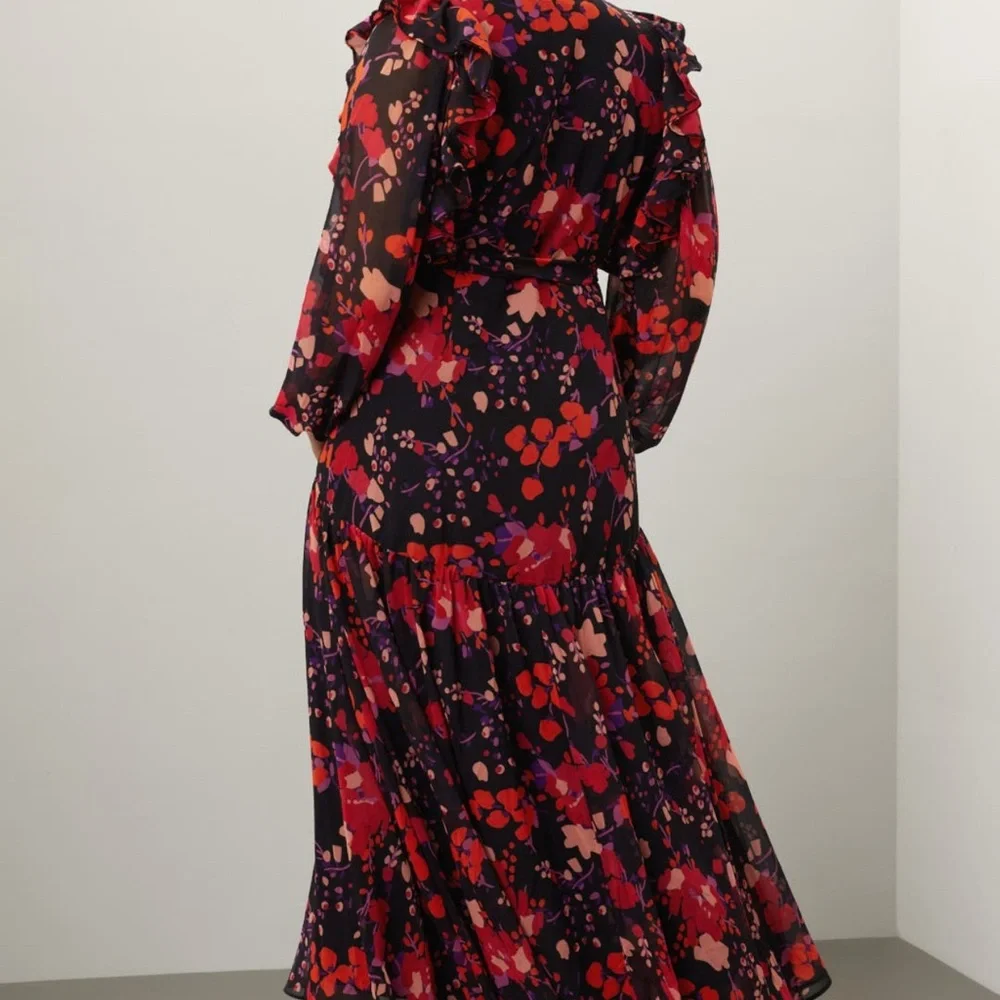 SLATE AND WILLOW FLORAL MIDI WRAP DRESS- EUC- XXL - Picture 3 of 16